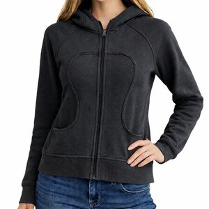 Lululemon Scuba Hoodie Full Zip Jacket Dark Charcoal Grey Size 10